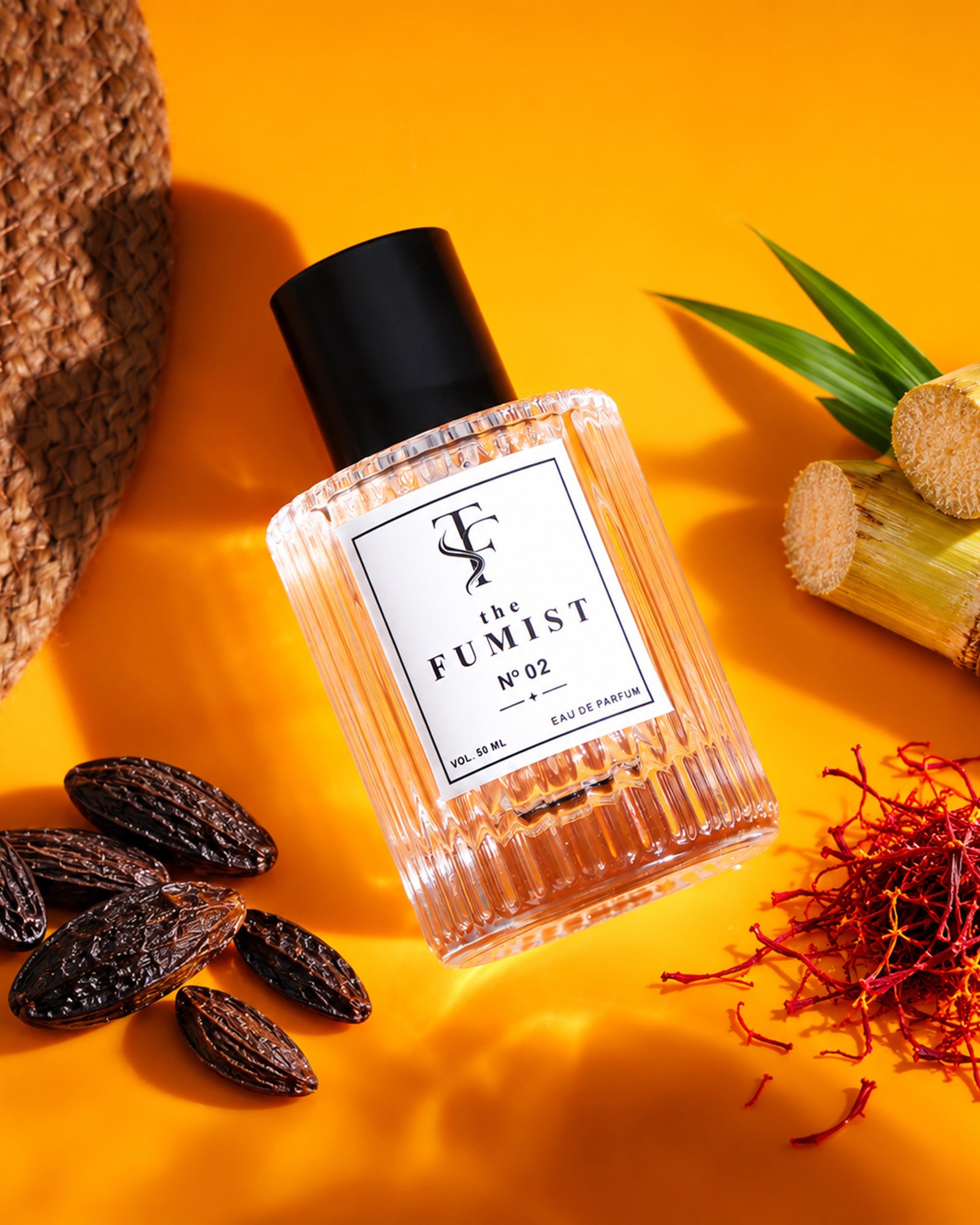 N° 02 — Amber Oud, with its raw materials